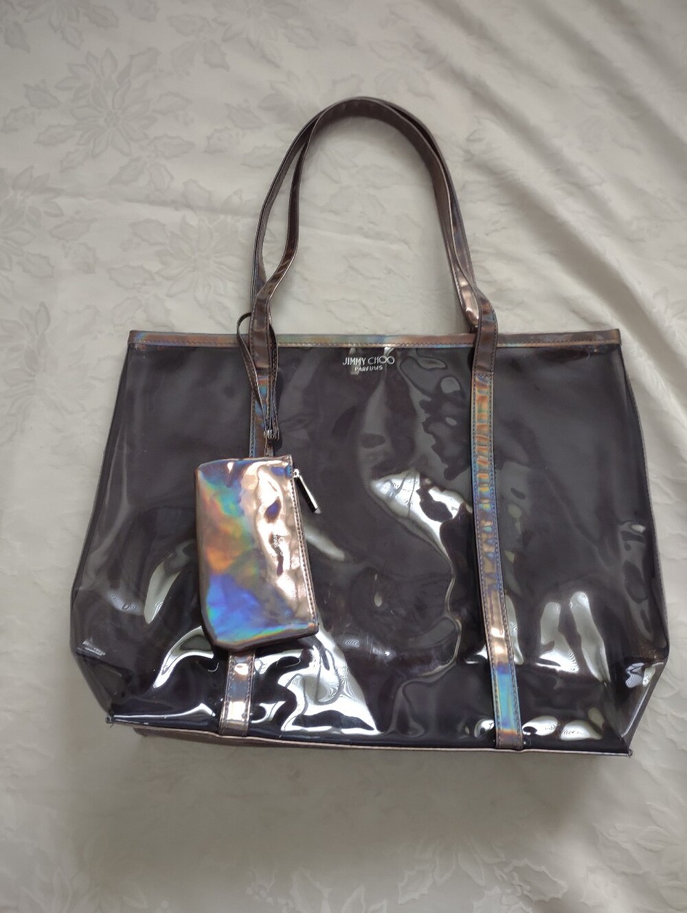 Jimmy Choo Parfumes Tote Bag Iridescent Clear Vinyl